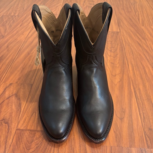 NWT Tecovas The Penny Midnight Black Leather Calf Short Western Boots Womens 7 - Picture 2 of 8